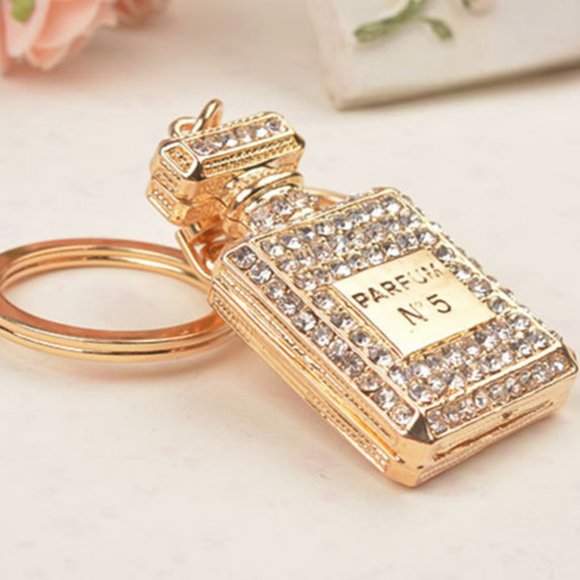 Crystal Perfume Bottle Purse Keychain Chanel - Picture 8 of 12